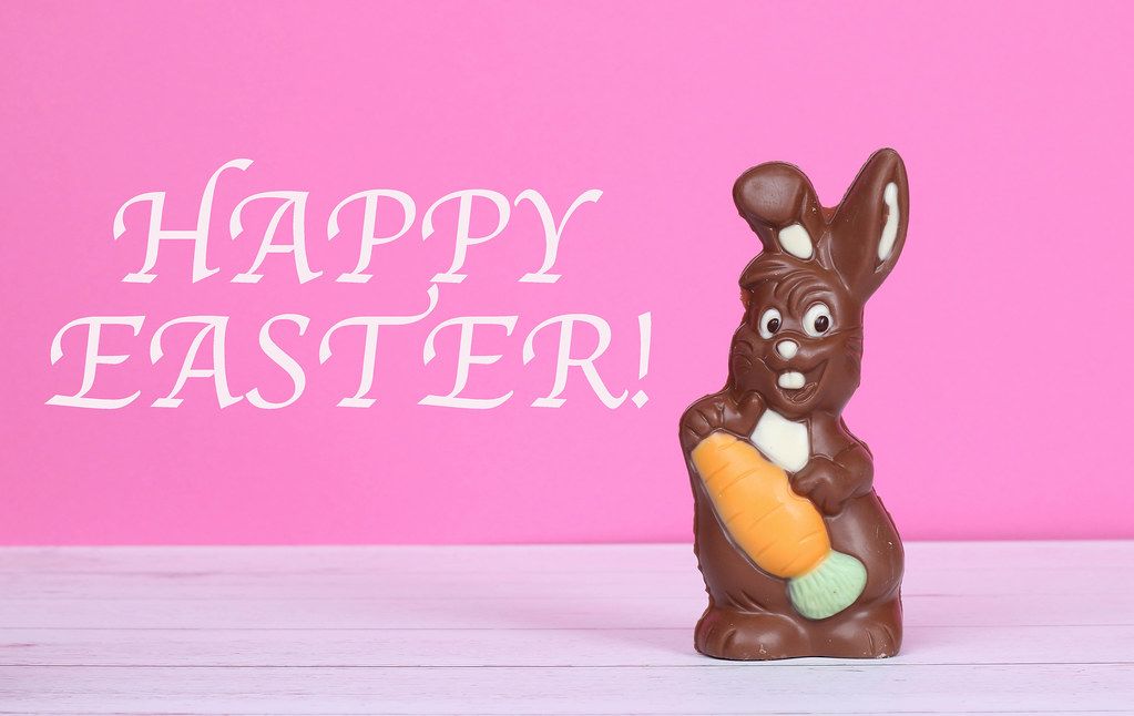 Chocolate Easter bunnies with Frohe Ostern text Creative Commons Bilder