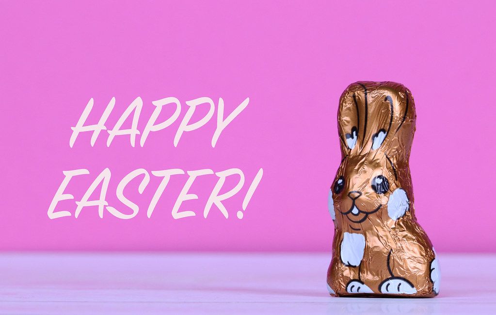 Chocolate Easter bunnies with Frohe Ostern text Creative Commons Bilder