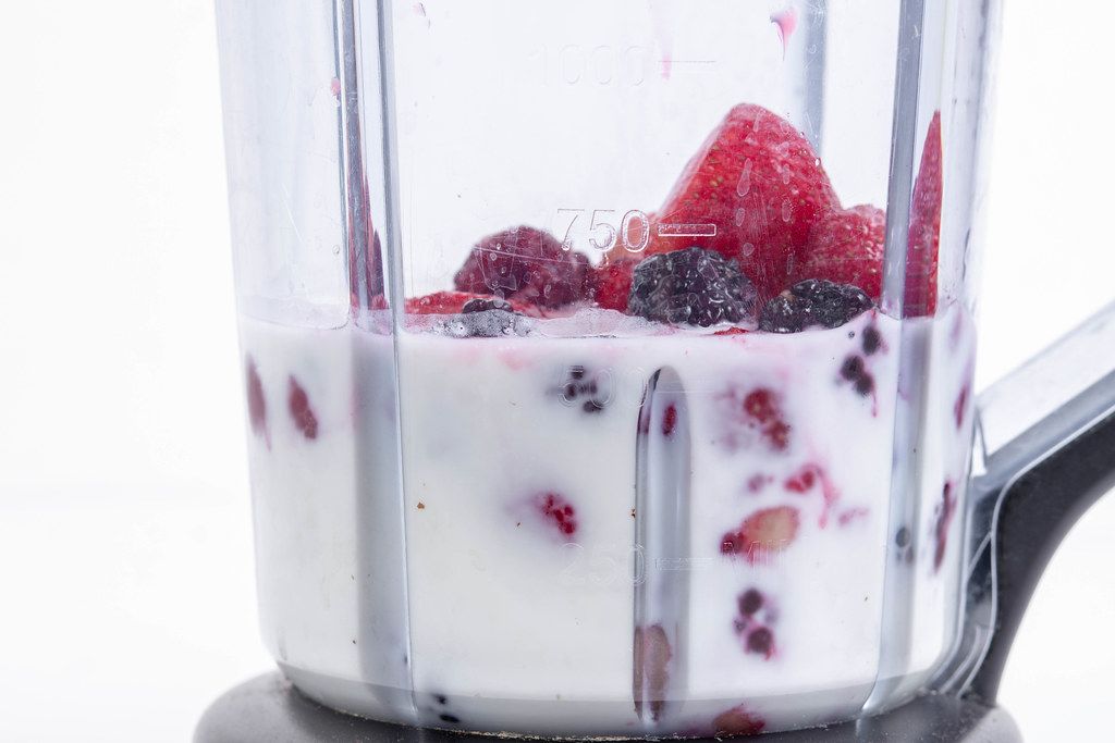 Raspberry Blackberry and Banana mixture for Smoothie Creative Commons