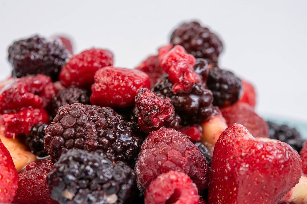 Raspberry Blackberry and Banana mixture for Smoothie Creative Commons