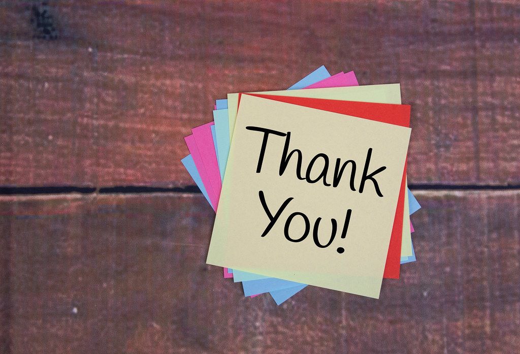 Thank You! message on yellow sticky note Creative Commons Bilder