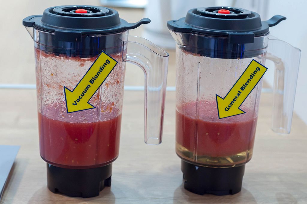 Vacuum blending vs general blending. Comparison Bilder und Fotos