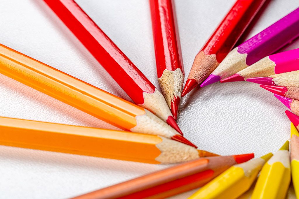 Closeup, colored bright pencils Creative Commons Bilder
