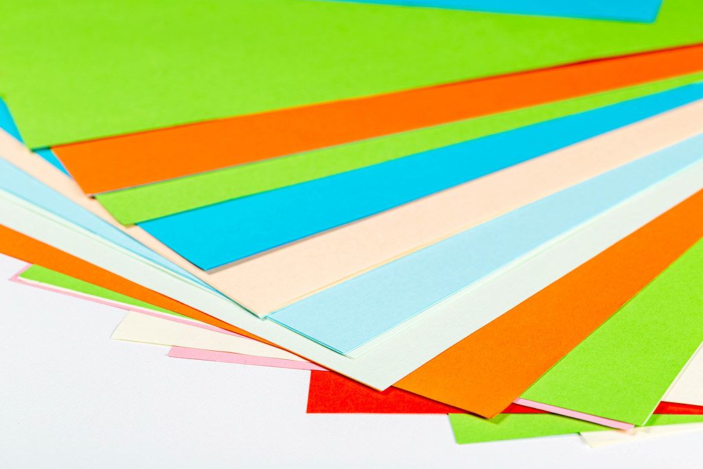 Iridescent palette of colored paper, rainbow colors Creative Commons