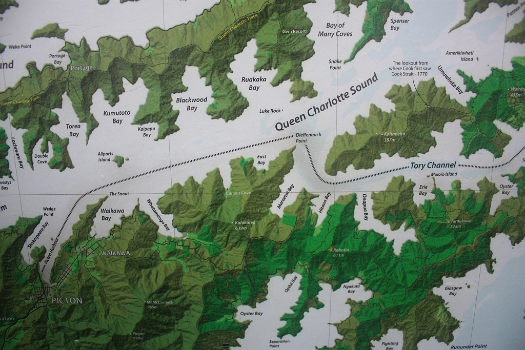 Queen Charlotte Sound into Picton, map 4 of 4 Fotoeins Fotografie