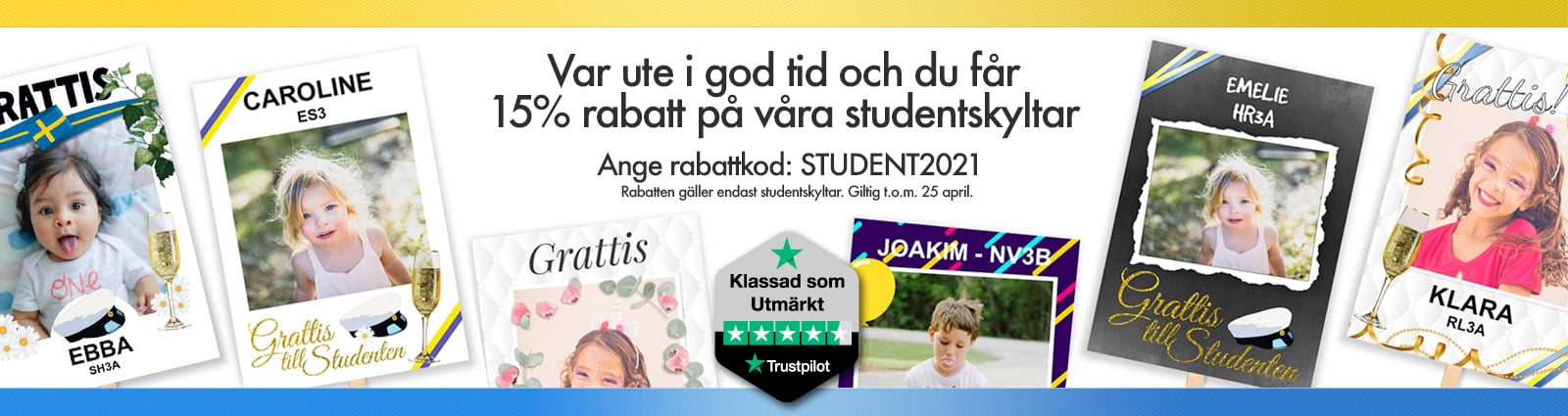Studentplakat. Professionellt designade. Snabb leverans. fotoklok