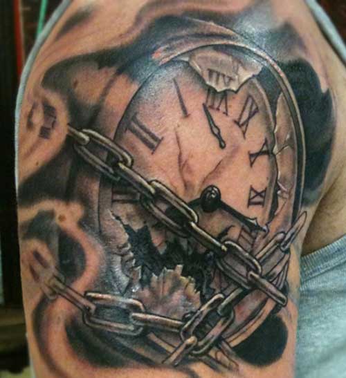 Tatuagem de relógio qual o significado, combinações e fotos 20 Fotos de Tatuagens de Relógio + Significados!