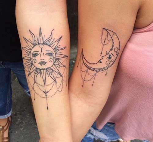 100 tatuagens do sol e da lua (e o seu significado) mistério, energia 30 Fotos de Tatuagens de Irmãs Iguais, Frases, Pequenas!