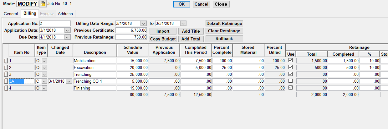 Change order summary additions date approved totals net change by change orders. Aia Billing Software With Foundation How To Do An Aia Billing