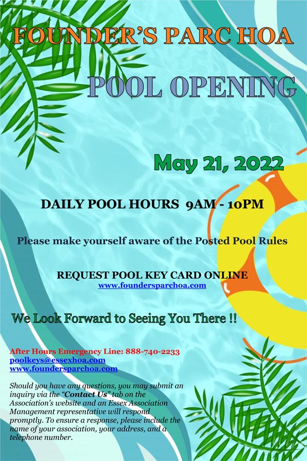 Founder's Parc HOA, Homeowners Association, City of Euless, Texas, TOA