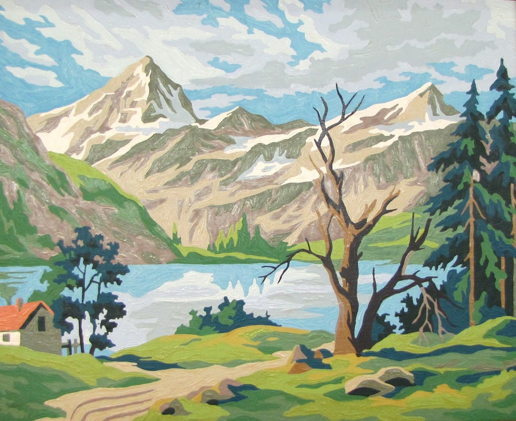 Art & Collectibles Acrylic Vintage PBN Paint By Number Landscape