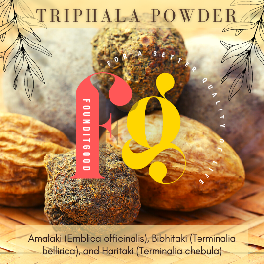 Triphala Powder Fresh & Pure. 100 Natural & Premium Quality Herbal Supplement. FounditGood