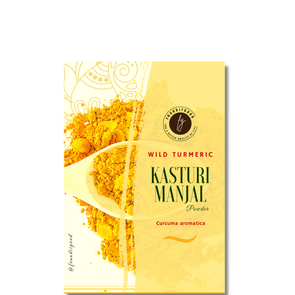 Kasturi Manjal Powder ( Curcuma aromatica / Wild Turmeric ) Fresh