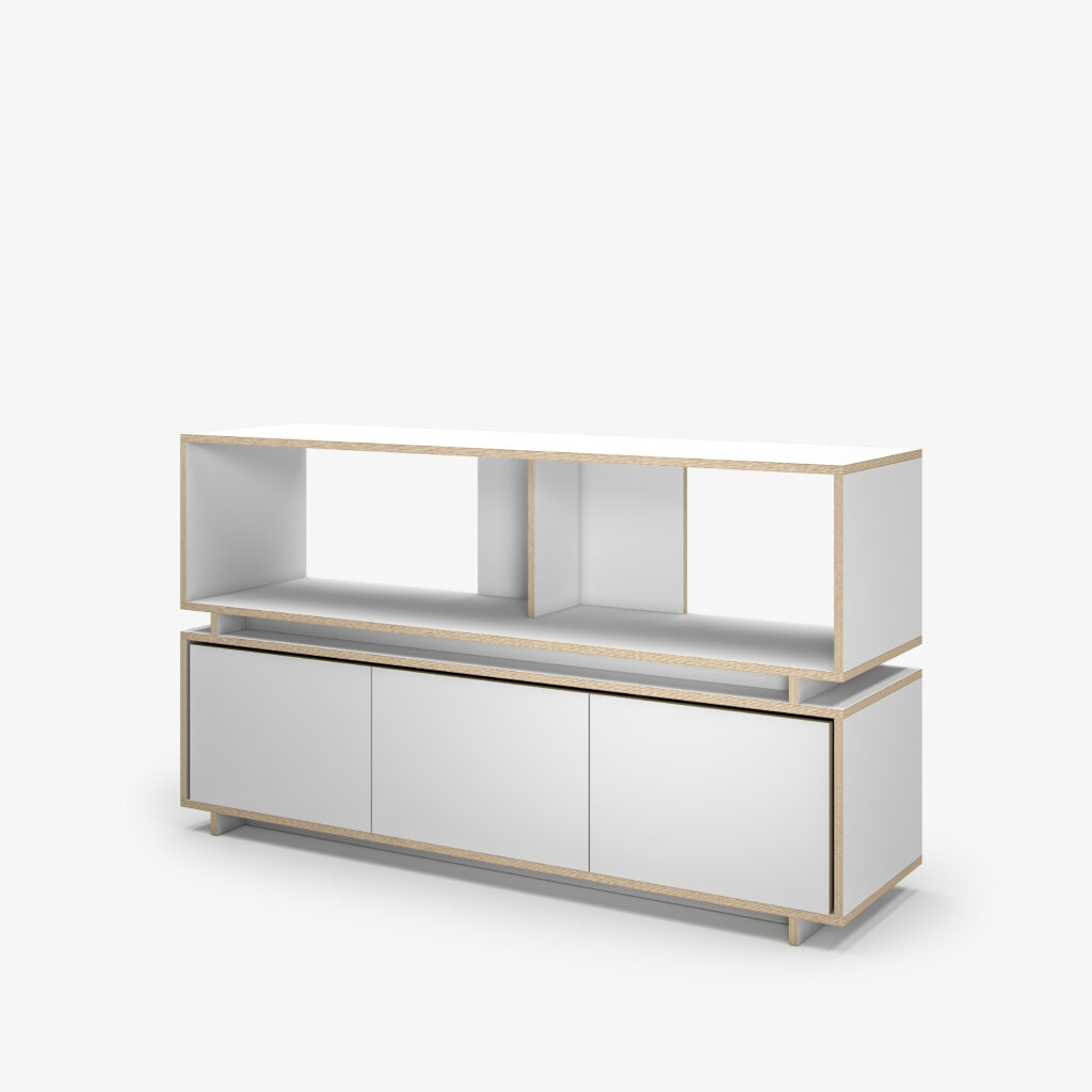 Shelving Unit with Storage 2 White Furniture Hire FoundPop