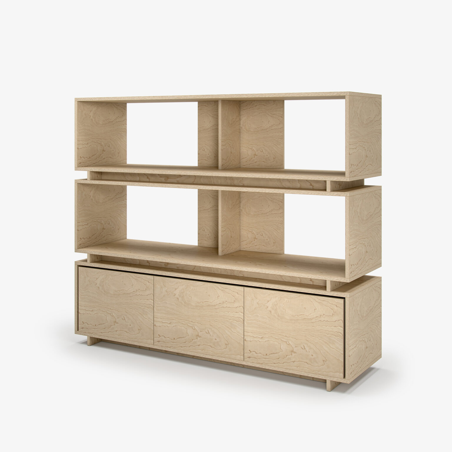 Shelving Unit with Storage 3 Birch Furniture Hire FoundPop