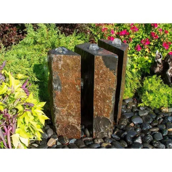 Basalt Fountain Kit 36″ Triple Split Polished 3 Piece Luxury