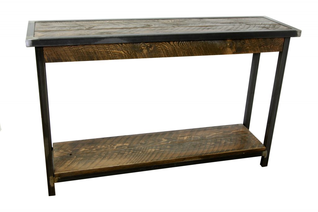 Industrial Metal And Wood Entry Table Four Corner Furniture Bozeman MT