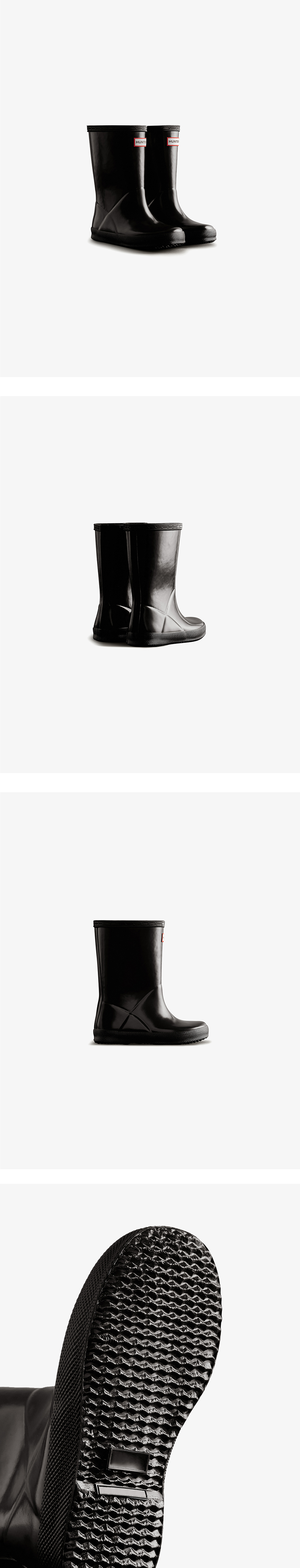 HUNTER(헌터) [KIDS] 퍼스트 클래식 글로스 레인부츠 블랙 KFT5003RGLBLK S.I.VILLAGE (에스