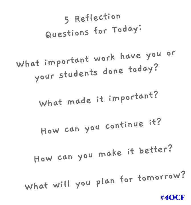 5 Reflection Questions 4 O'Clock Faculty