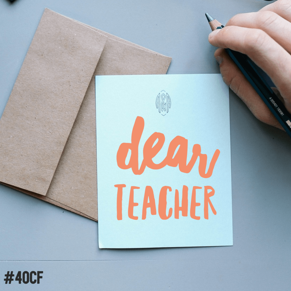 Dear Teacher 4 O'Clock Faculty