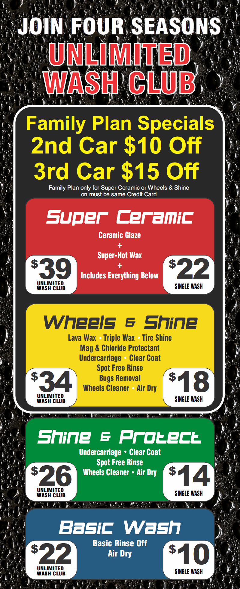 Purchase Washes » Four Seasons Car Wash & Detail Center