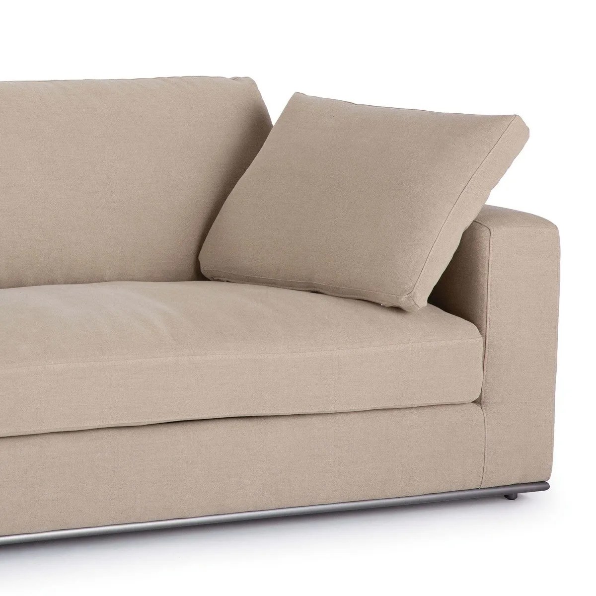 Beige Linen Square Arm Sofa Fourth Interiors