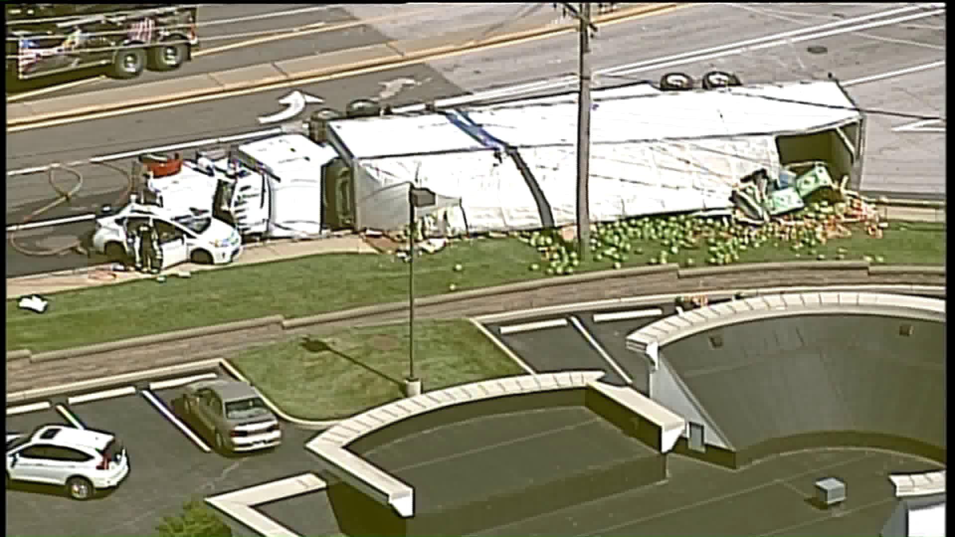 Watermelon truck crash in west St. Louis County sends two to the