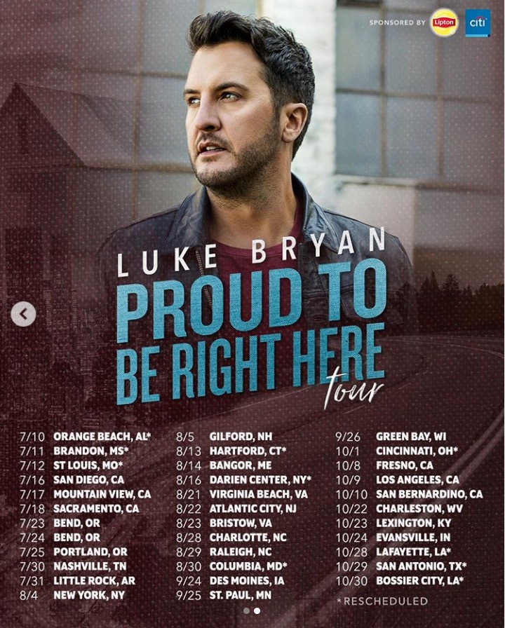 Country star Luke Bryan shares new dates for ‘Proud to be Right Here