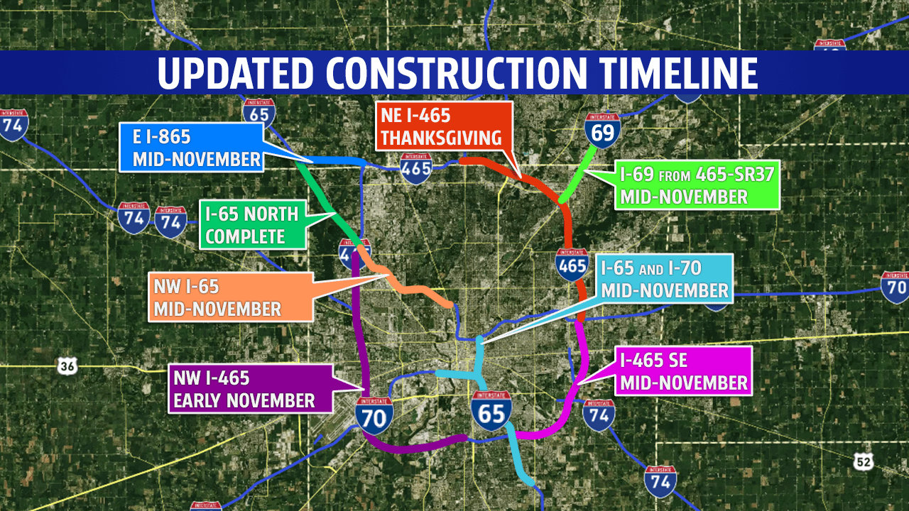 INDOT Interstate construction around Indy to last into November Fox 59