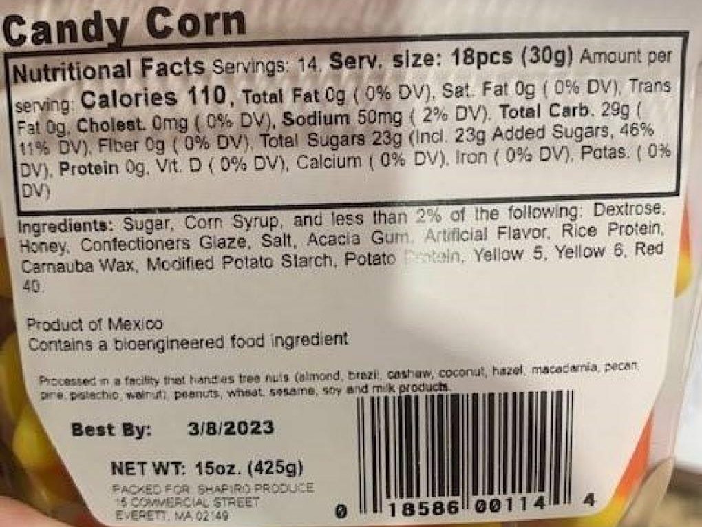 Candy corn allergy alert recall