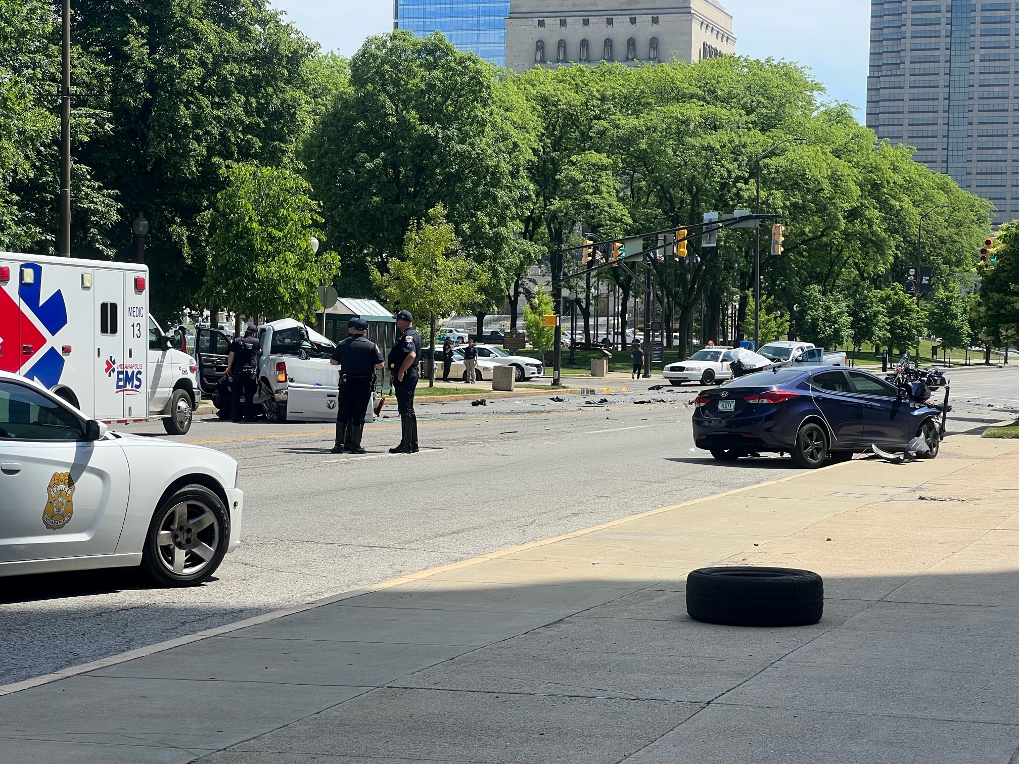 IMPD Multivehicle accident in downtown Indy