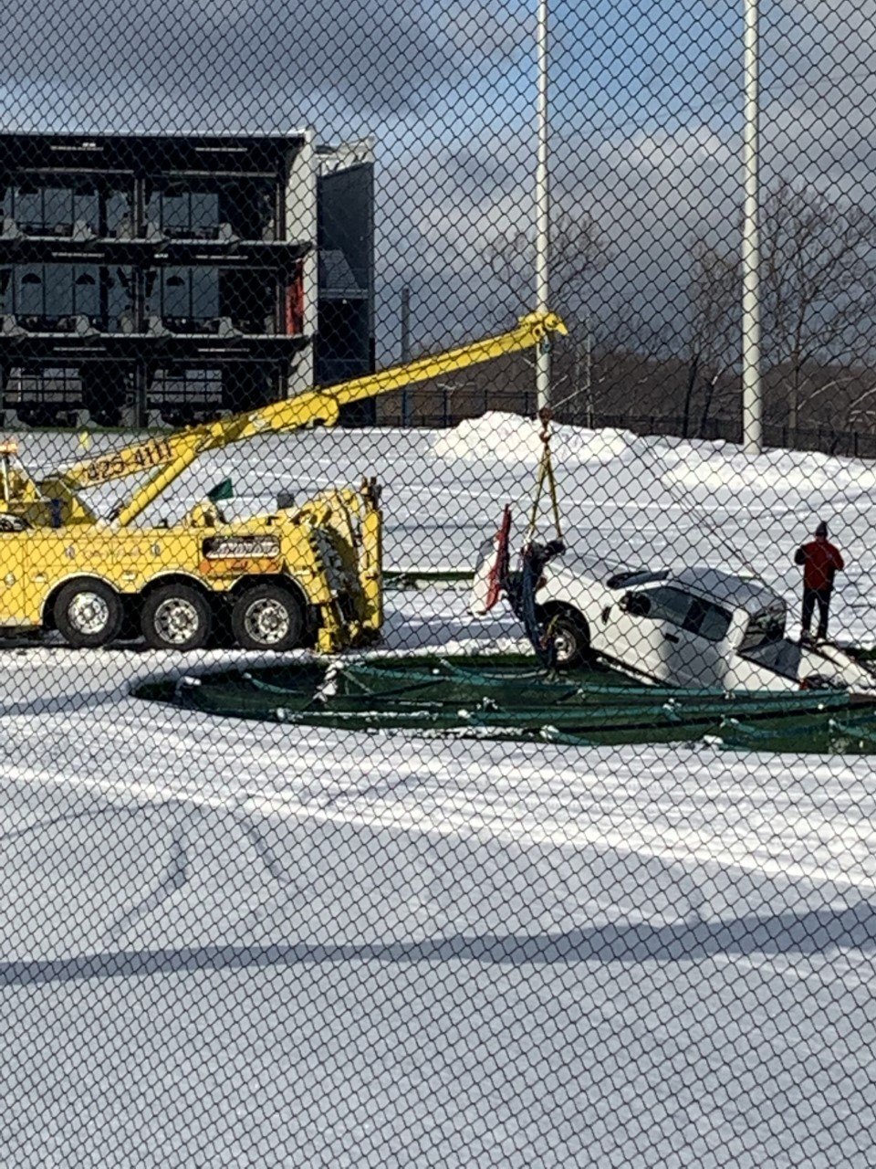 'Most unusual holeinone' Truck gets stuck while plowing field at