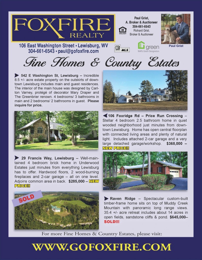 Check out our ad on the back cover of January’s Properties and