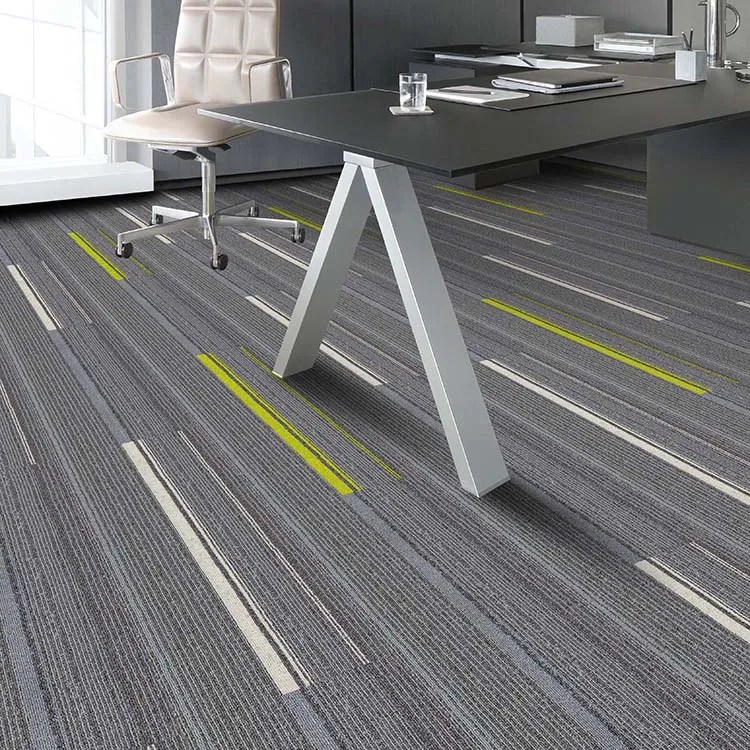 25*100cm Cheap Stripe bitumen backing navy blue carpet tiles Foxflor