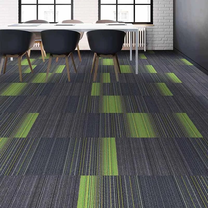 Stripe ecofriendly polypropylene material carpet tiles for bedroom