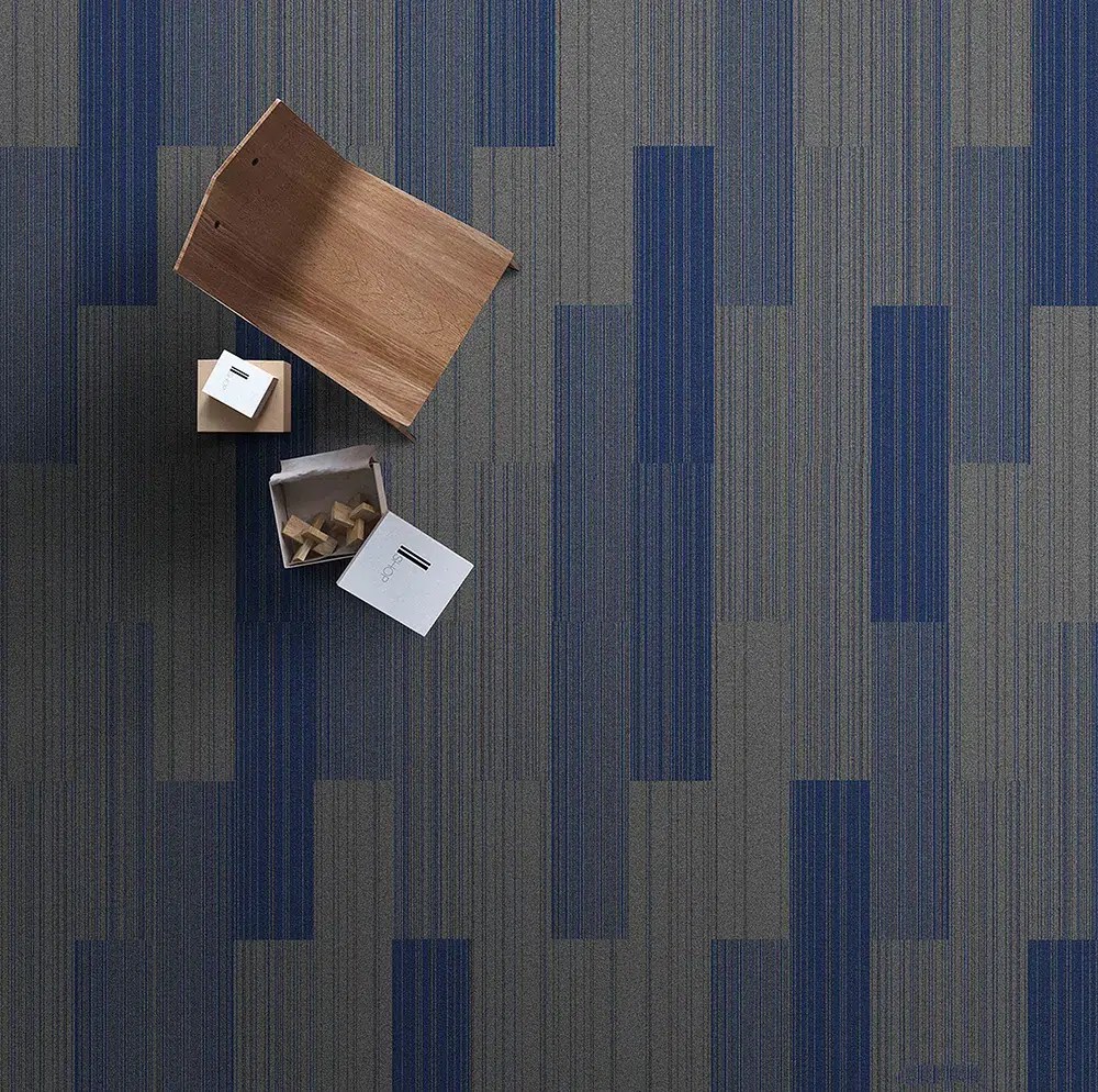 Foxflor nylon material blue high traffic commercial carpet tiles Foxflor
