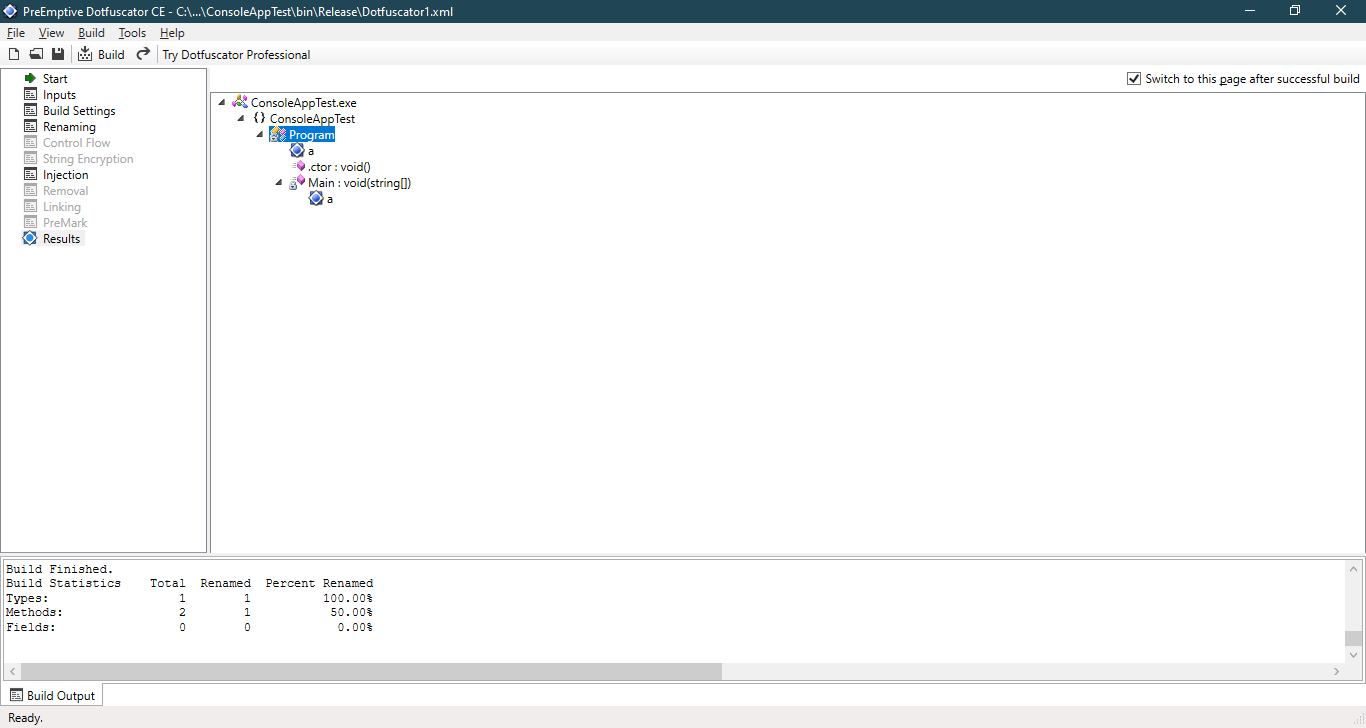 How to use Dotfuscator in Visual Studio