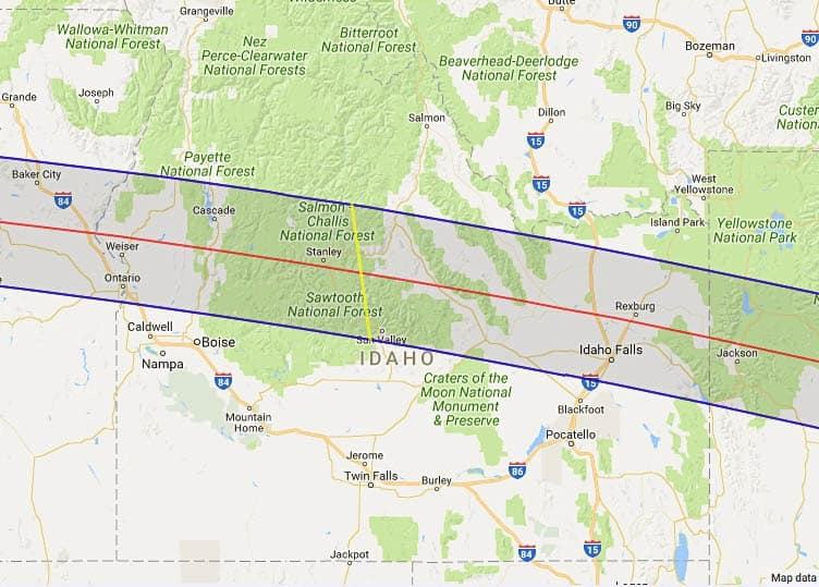 Solar Eclipse 2017 Idaho Map 2017 Total Solar Eclipse FoxRVTravel