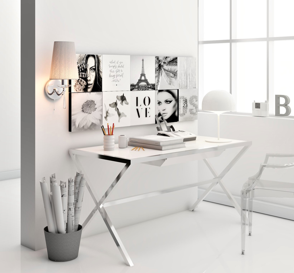 AllWhite Modern And Minimalist Home Office