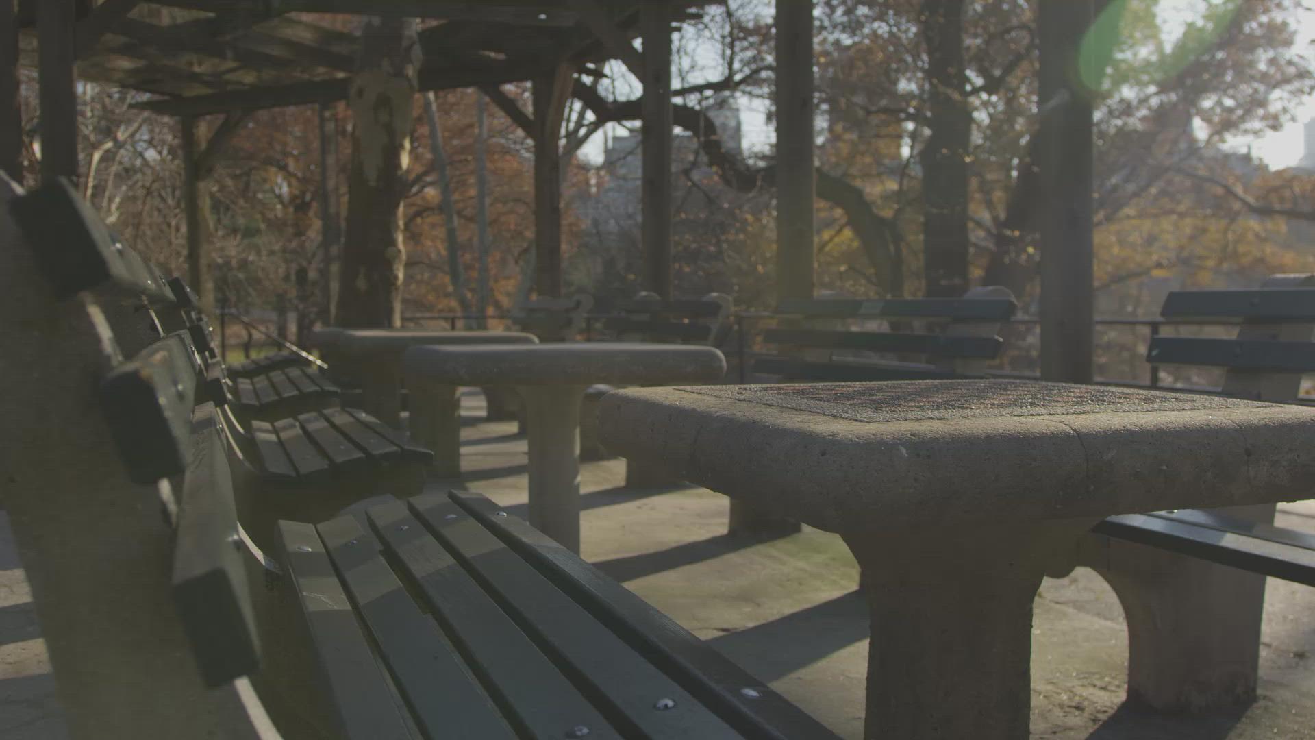 Chess Board Tables at Central Park FILMPAC