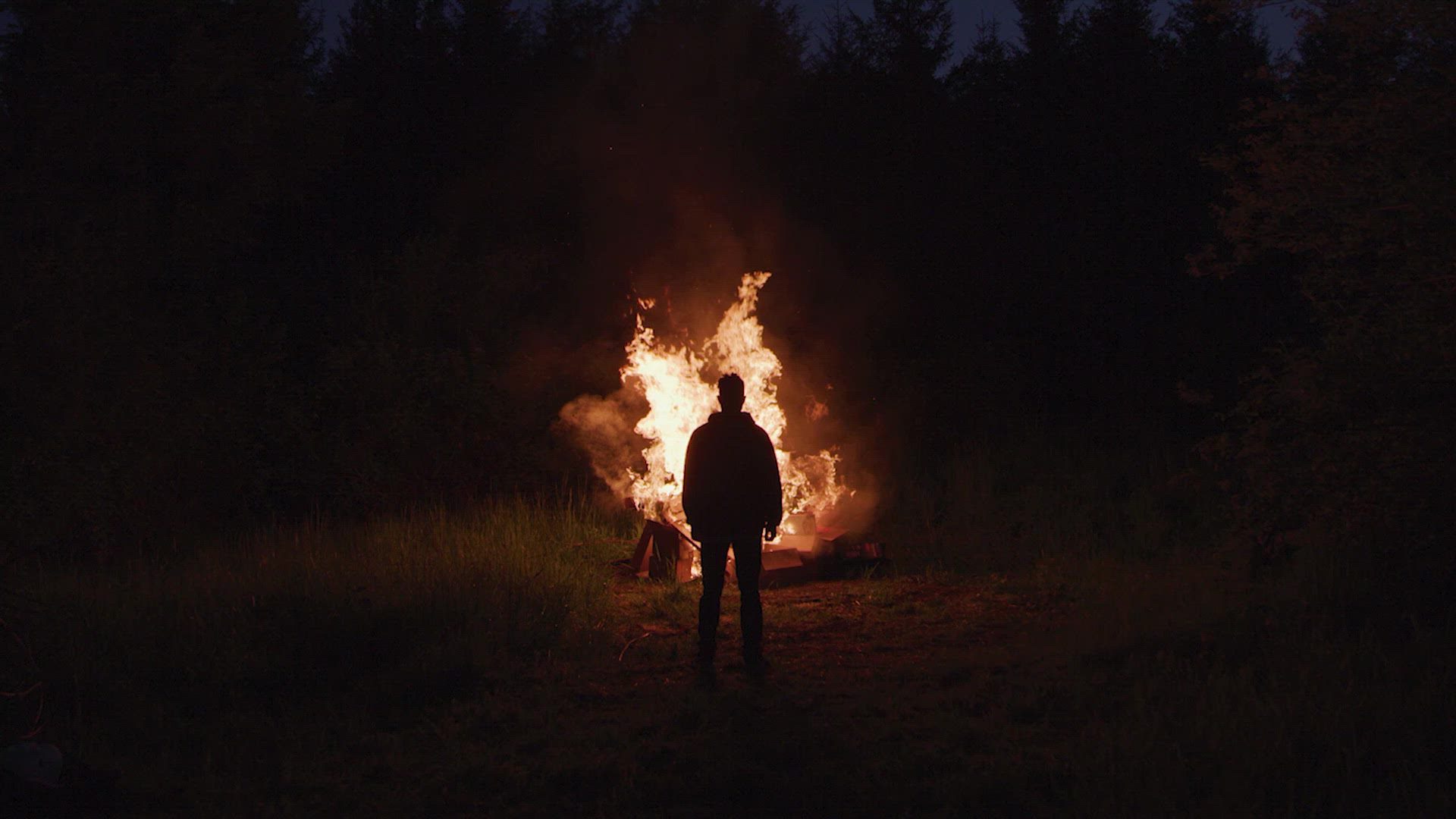 Man Standing in Front of Fire FILMPAC