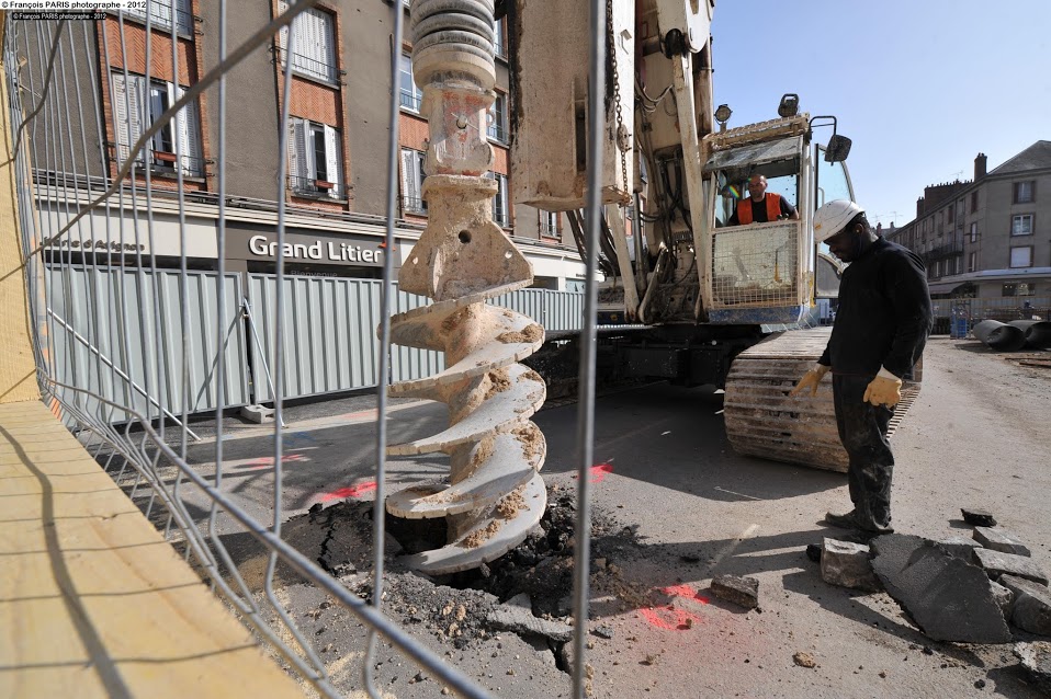 Spie batignolles Construction d'un parking en colimaçon en plein