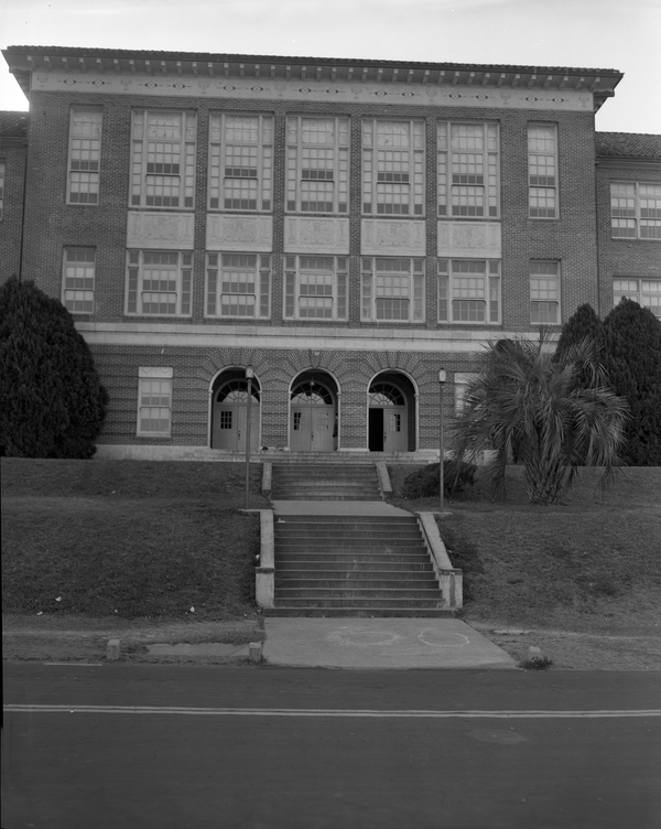 Florida Memory Closeup view of Leon High School in Tallahassee.