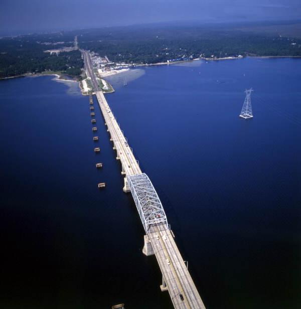 Florida Memory Aerial view looking west over a drawbridge on U.S. 98