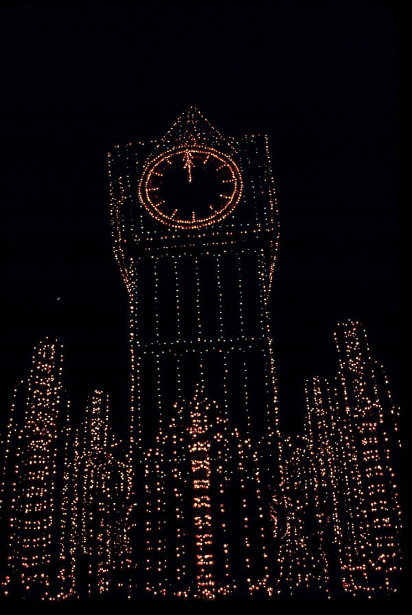 Florida Memory Clock tower float in the Main Street Electrical Parade