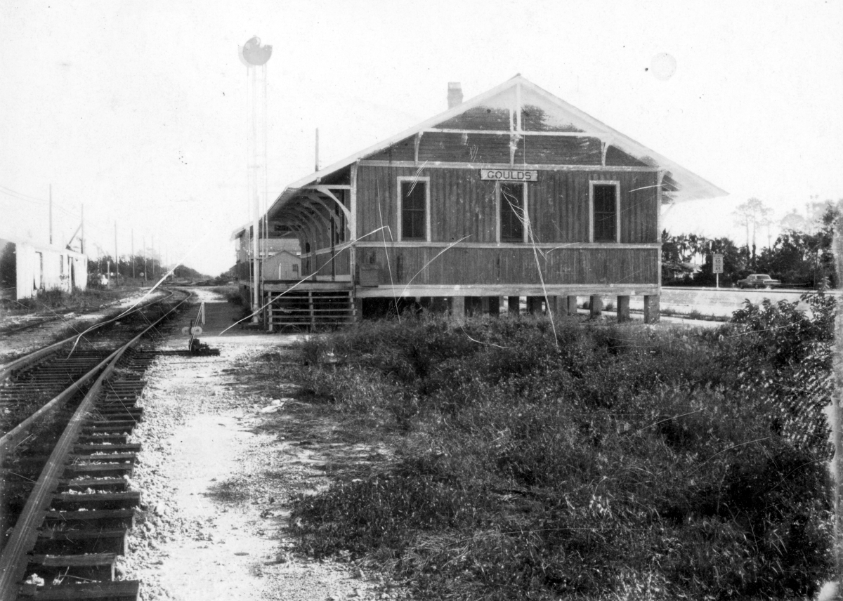 Florida Memory FEC Railway freight station in Goulds, Florida.