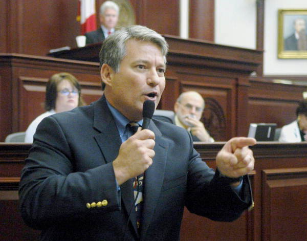 Florida Memory Rep. Dennis Ross, RLakeland, gestures while closing