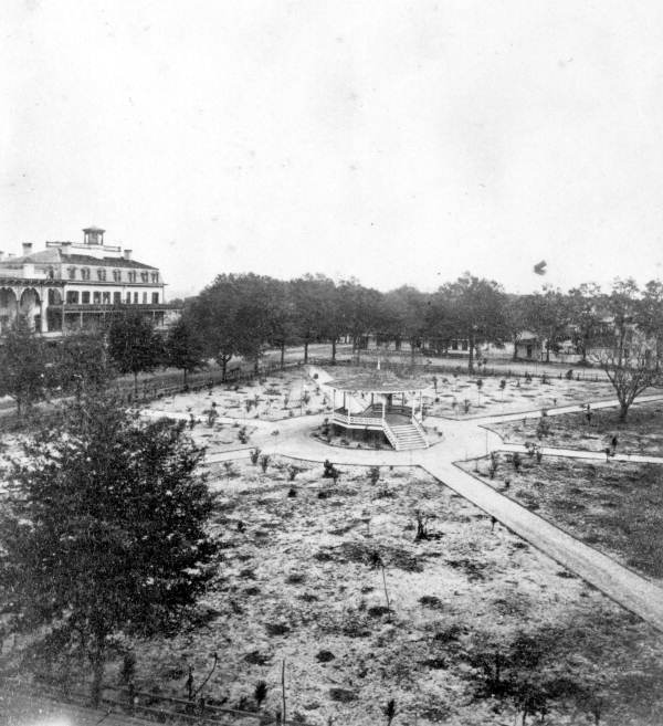 Florida Memory St. James Hotel and park gazebo Jacksonville, Florida.