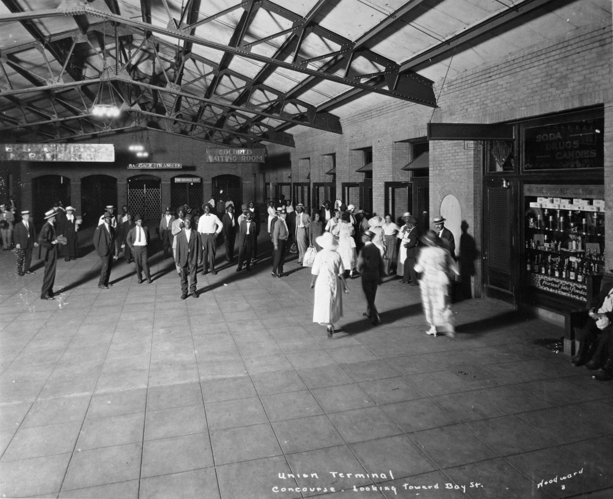 Florida Memory Union Terminal railroad depot concourse looking toward Bay Street