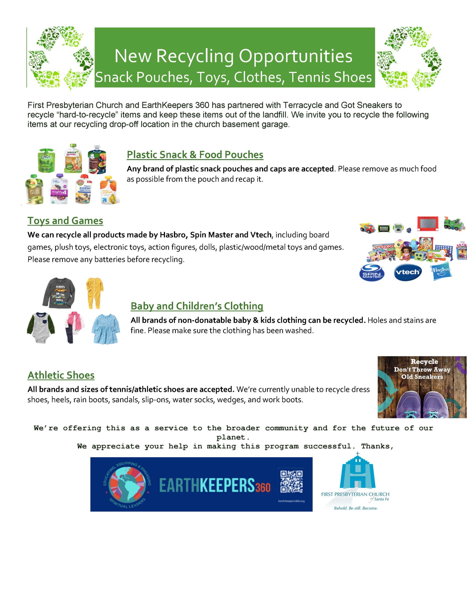 New Recycling Opportunities First Presbyterian Church of Santa Fe